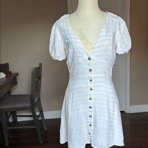 L*space Elegant White Button-Down Dress